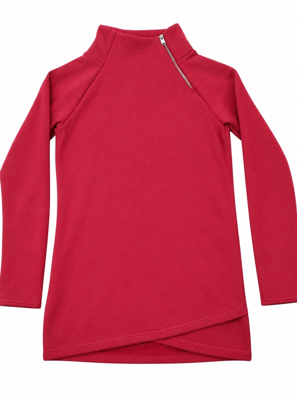 Athleta Cozy Karma Asym Sweatshirt Dress Decadent Red XS